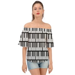 Piano Keys Off Shoulder Short Sleeve Top