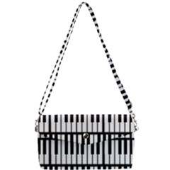 Piano Keys Removable Strap Clutch Bag