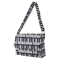 Piano Keys Full Print Messenger Bag (m) by bloomingvinedesign