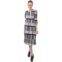 Piano Keys Ruffle End Midi Chiffon Dress by bloomingvinedesign