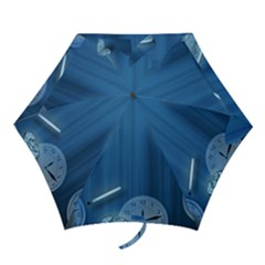 Time Clock Watch Hours Mini Folding Umbrellas