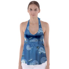 Time Clock Watch Hours Babydoll Tankini Top