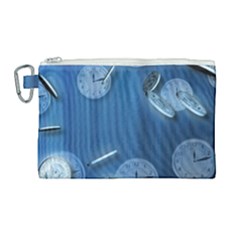 Time Clock Watch Hours Canvas Cosmetic Bag (large) by HermanTelo