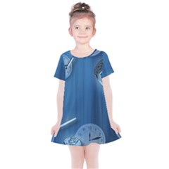 Time Clock Watch Hours Kids  Simple Cotton Dress