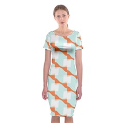 Wallpaper Chevron Classic Short Sleeve Midi Dress