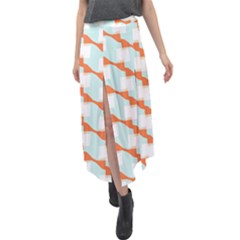 Wallpaper Chevron Velour Split Maxi Skirt by HermanTelo