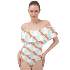 Wallpaper Chevron Off Shoulder Velour Bodysuit 