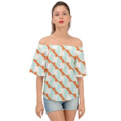 Wallpaper Chevron Off Shoulder Short Sleeve Top