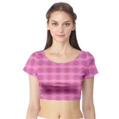 Pink Short Sleeve Crop Top