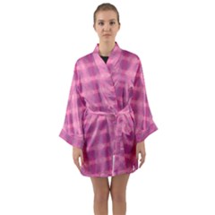 Pink Long Sleeve Satin Kimono