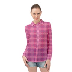 Pink Long Sleeve Chiffon Shirt