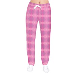 Pink Women Velvet Drawstring Pants