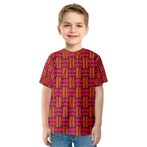 Pattern Red Background Structure Kids  Sport Mesh Tee by HermanTelo