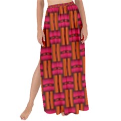 Pattern Red Background Structure Maxi Chiffon Tie-up Sarong