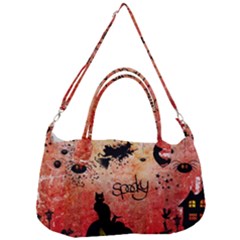 Funny Halloween Design, Cat, Pumpkin And Witch Removal Strap Handbag by FantasyWorld7