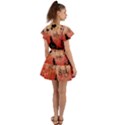 Funny Halloween Design, Cat, Pumpkin And Witch Flutter Sleeve Wrap Dress View2