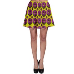 Flower Wreaths Ornate Flowers Decorative Skater Skirt