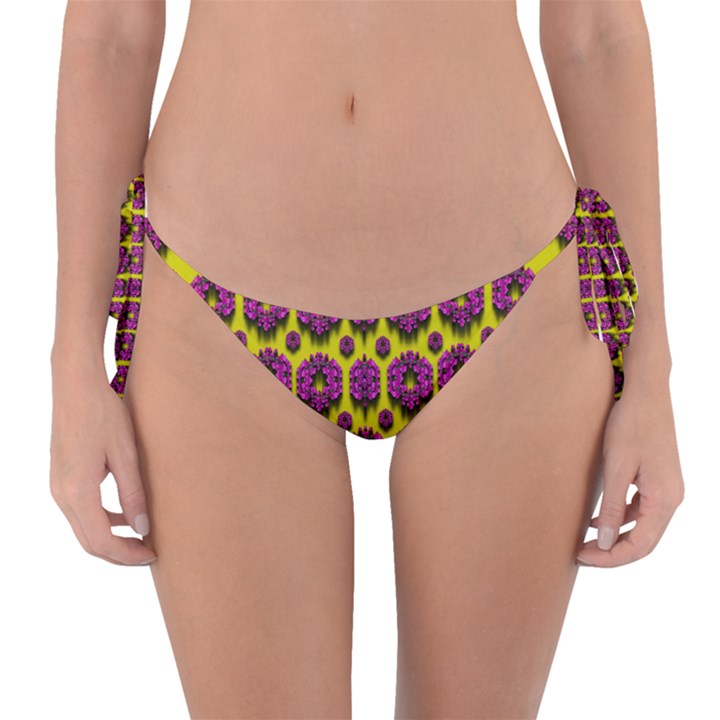 Flower Wreaths Ornate Flowers Decorative Reversible Bikini Bottom