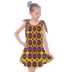 Flower Wreaths Ornate Flowers Decorative Kids  Tie Up Tunic Dress