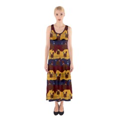 Turkey Pattern Sleeveless Maxi Dress by bloomingvinedesign