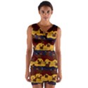 Turkey Pattern Wrap Front Bodycon Dress View1