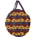 Turkey Pattern Giant Round Zipper Tote View1