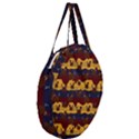 Turkey Pattern Giant Round Zipper Tote View3