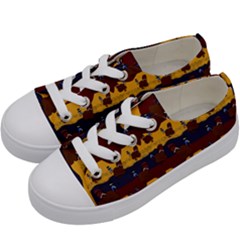 Turkey Pattern Kids  Low Top Canvas Sneakers by bloomingvinedesign