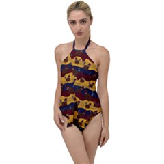 Turkey Pattern Go With The Flow One Piece Swimsuit by bloomingvinedesign