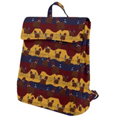 Turkey Pattern Flap Top Backpack by bloomingvinedesign