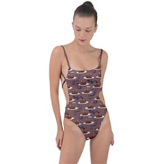 Turkey Dinner Tie Strap One Piece Swimsuit by bloomingvinedesign