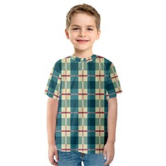 Pattern Texture Plaid Grey Kids  Sport Mesh Tee