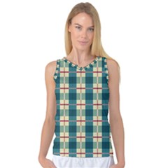 Pattern Texture Plaid Grey Women s Basketball Tank Top