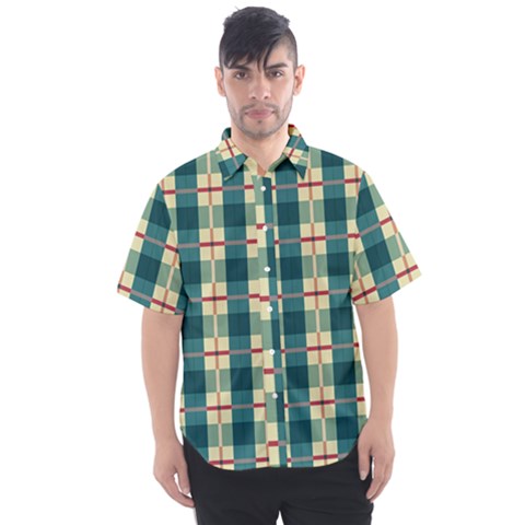 Pattern Texture Plaid Grey Men s Short Sleeve Shirt by Mariart