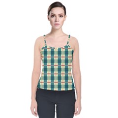 Pattern Texture Plaid Grey Velvet Spaghetti Strap Top by Mariart