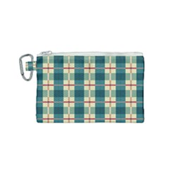 Pattern Texture Plaid Grey Canvas Cosmetic Bag (small)