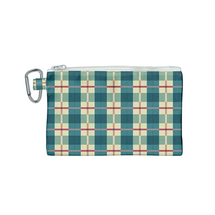 Pattern Texture Plaid Grey Canvas Cosmetic Bag (Small)