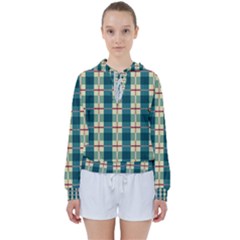 Pattern Texture Plaid Grey Women s Tie Up Sweat