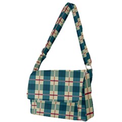 Pattern Texture Plaid Grey Full Print Messenger Bag (s)