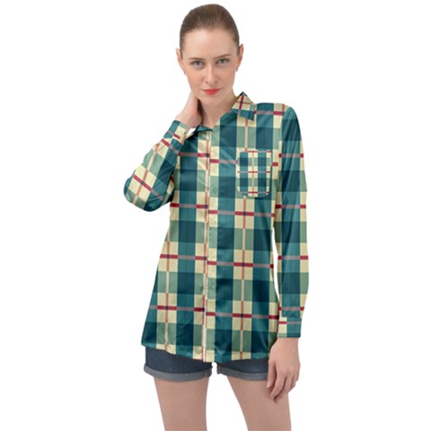 Pattern Texture Plaid Grey Long Sleeve Satin Shirt by Mariart