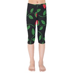 Roses Flowers Spring Flower Nature Kids  Capri Leggings 