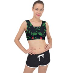 Roses Flowers Spring Flower Nature V-back Sports Bra