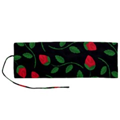 Roses Flowers Spring Flower Nature Roll Up Canvas Pencil Holder (m)