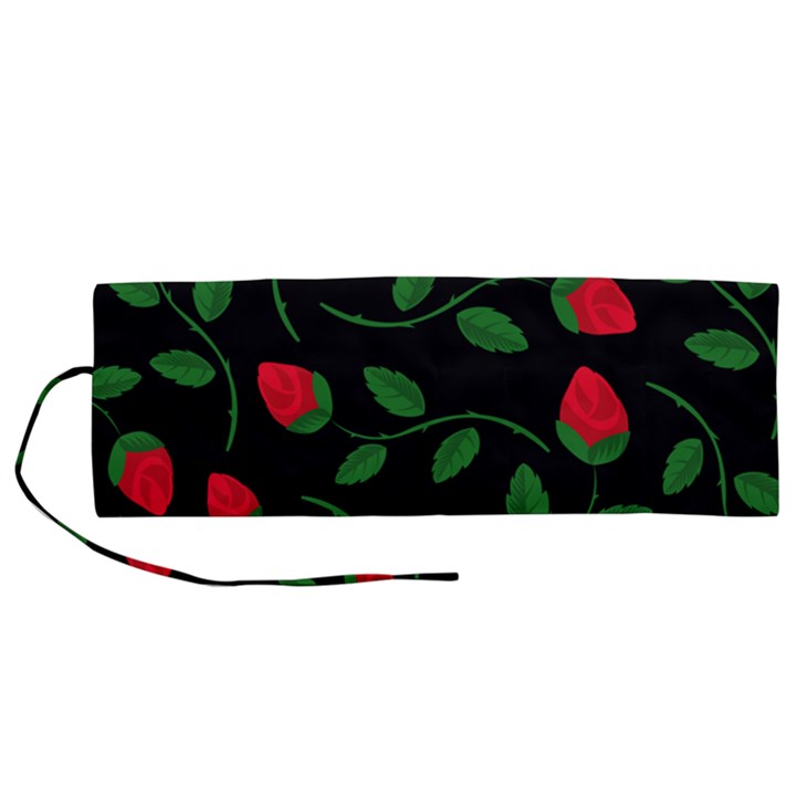 Roses Flowers Spring Flower Nature Roll Up Canvas Pencil Holder (M)