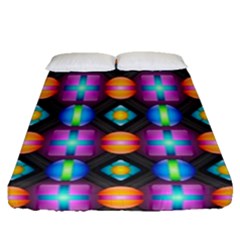 Squares Spheres Backgrounds Texture Fitted Sheet (queen Size) by HermanTelo