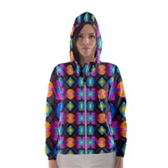 Squares Spheres Backgrounds Texture Women s Hooded Windbreaker