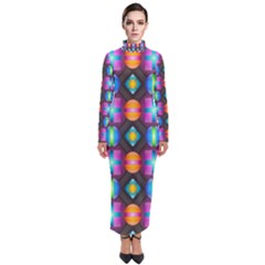 Squares Spheres Backgrounds Texture Turtleneck Maxi Dress