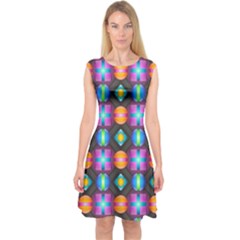 Squares Spheres Backgrounds Texture Capsleeve Midi Dress