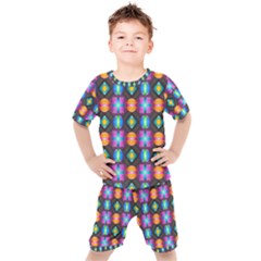 Squares Spheres Backgrounds Texture Kids  Tee And Shorts Set