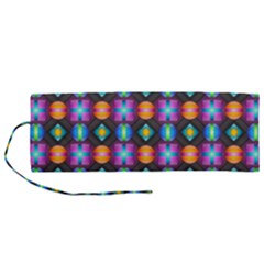 Squares Spheres Backgrounds Texture Roll Up Canvas Pencil Holder (m)